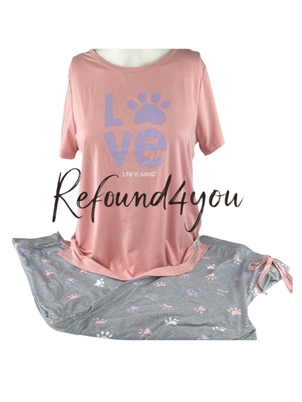 Life is Good- ‘Love 🐾’ PJ Set. SZ: S,M,L(sold) NWT.